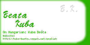 beata kuba business card