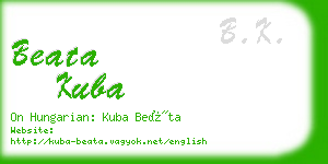 beata kuba business card